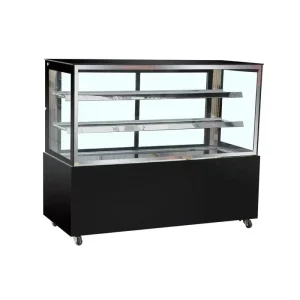 Vitrina expositora refrigerada cristal recto 1495 mm negra